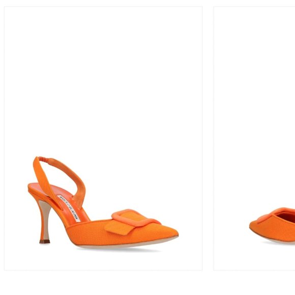 ISO Manolo Blahnik Maysli in Orange Canvas size 37.5 - Picture 1 of 3